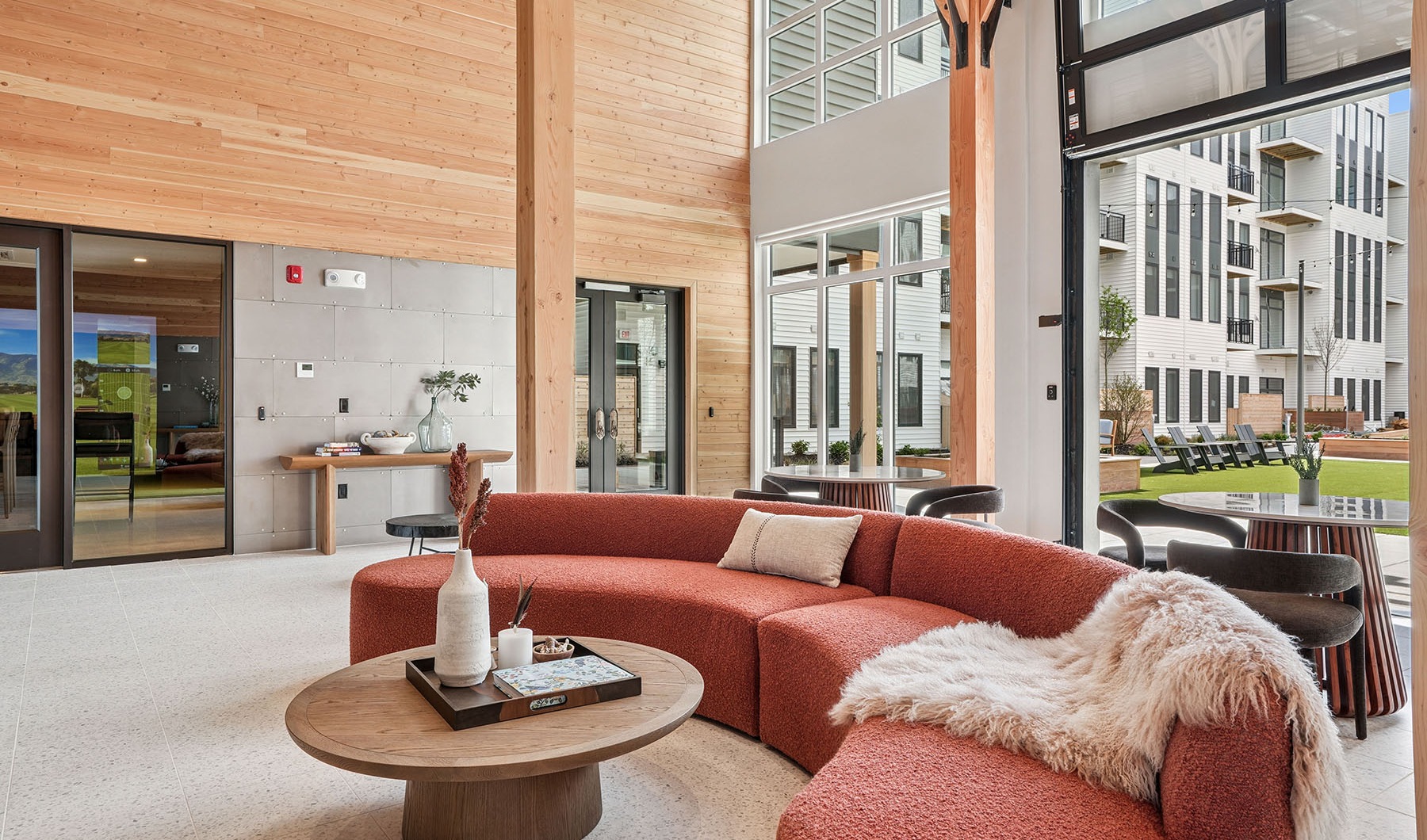 the shipwright lynn ma apartments great room lounge looking into courtyard