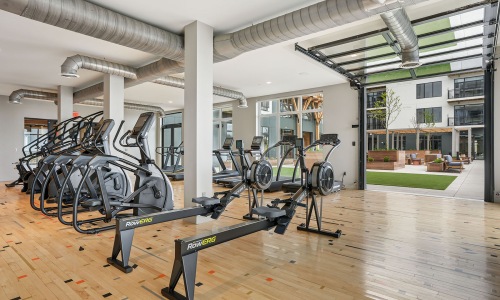 fitness center image Fitness facility at the shipwright apartments in lynn ma near revere beach